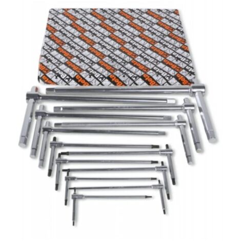 Beta 951/S14 Chiavi a T con Tre Estremità Maschio Esagonale Cromate, 14 Pezzi, Acciaio Resistente, Ideale per Sviluppare Coppie Elevate