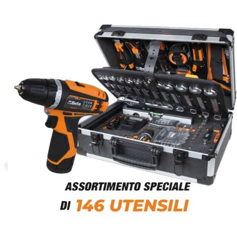 Beta BW 2056E 12V/19P Mallette à outils avec assortiment 147 pièces et tournevis 12 V
