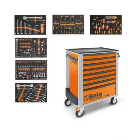 Beta BW 2400S 8/E-L Cassettiera mobile con assortimento in termoformati 398 Pz. - Arancione