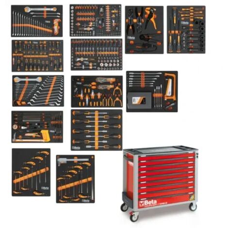 Beta BW 2400S XL9/E-XL Cassettiera antiribaltamento con assortimento in termoformati 483 Pz. - Rosso