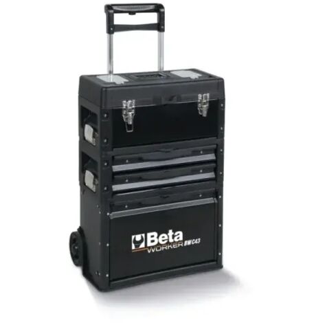 Beta – Chariot à outils modulable 3 modules – Servante roulante avec poignée télescopique – Dimensions 82.7 x 52.6 x 32.3 cm – Charge maximale 15,5 kg