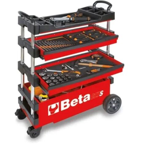 BETA Chariot porte outils pliable pour l exterieur - C27S - Rouge