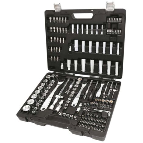 Beta – Coffret de 170 outils 1/4" - 3/8" - 1/2" avec 74 douilles et 42 embouts – Pour cliquet réversible 72 crans – Coffret plastique