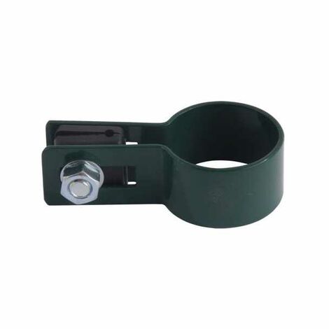 Beta – Collier de piquets ronds simple 48mm – Acier galvanisé – Fixation auto-perçante – Couleur vert RAL 6005 – Pour panneaux BEKAFOR ESSENTIAL