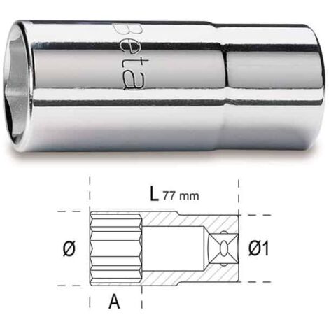 BETA Douilles 6 pans 1/2" série longue - 920AL - x 1 - 77 mm - 1/2'' - 19 mm - 6 pans