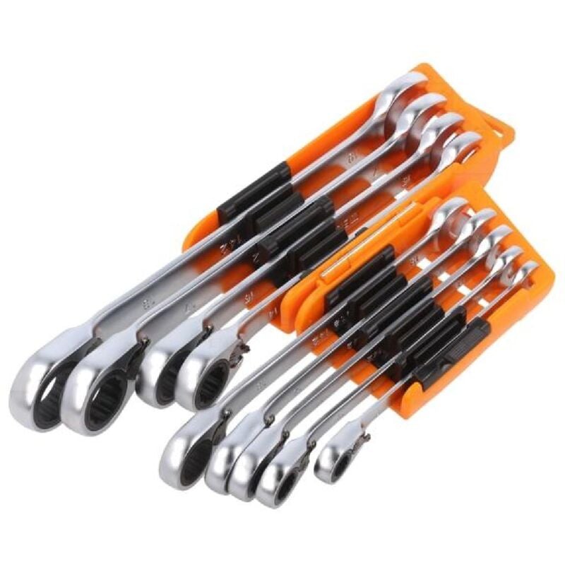 Adnauto - Beta - Jeu de 9 cles plate mixte a cliquet reversibles