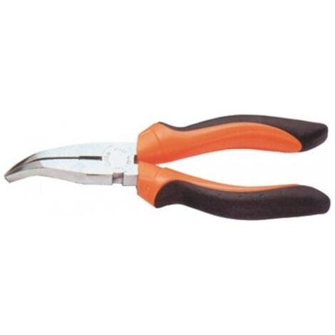 BETA - PINZA A BECCHI PIATTI LUNGHISSIMIPIEGATI ZIGRINATI CON IMPUGNATURA BIMATERIALE 160MM