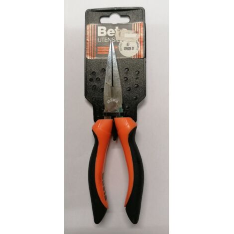 BETA - PINZE A BECCHI PIATTI LUNGHISSIMIDIRITTI ZIGRINATI CON IMPUGNATURA BIMATERIALE 160MM