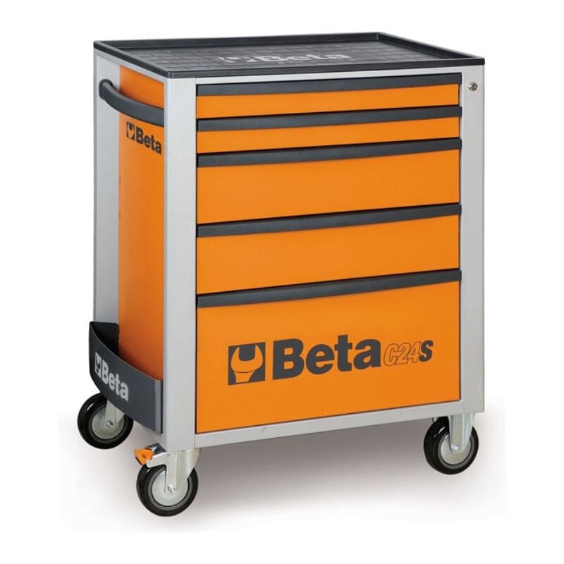Beta - Servante 5 tiroirs couleur orange/rouge/gris - C24S/5 - Orange