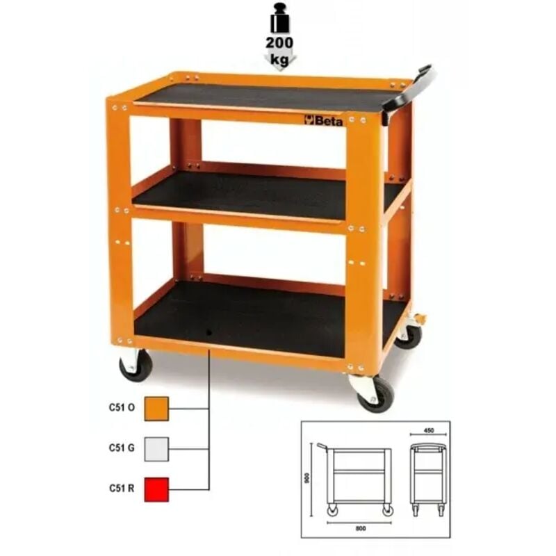 Chariot lumineux beta c51 - Rouge