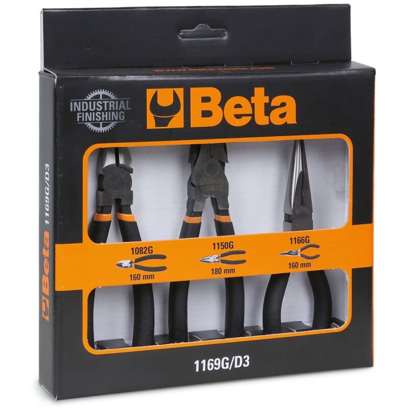 

Conjunto de 3 alicates 1169G/D3 mangos recubiertos PVC - Beta Tools