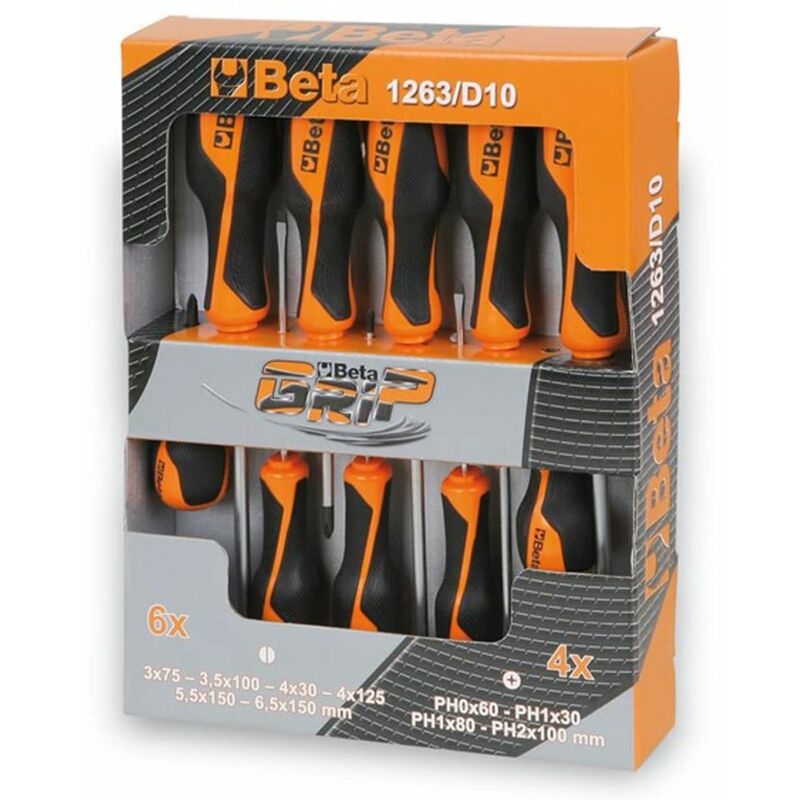 

set destornilladores de acero 10 uds 1263/D10 012630010 - Beta Tools