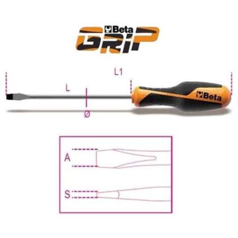 BETA Tournevis pour vis à fente BETAGRIP - 1260 - 150 mm - 4 - Plat