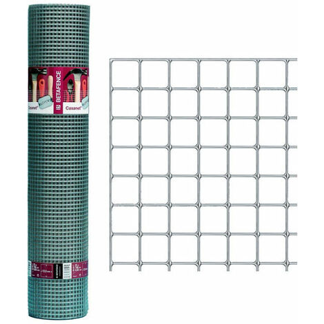 Betafence Rete per Recinzione in Acciaio zincato e Plastificato  Elettrosaldata maglie 76,2x63,5 mm Ø filo 22,2/1,8 mm H 180 cm Lunghezza 25  mt colore Verde - 7022646 Pantanet Basic