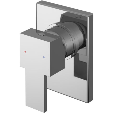 Betley Contemporary Bathroom Square Concealed Manual Shower Valve with Lever Handle, 120mm, Chrome - Balterley