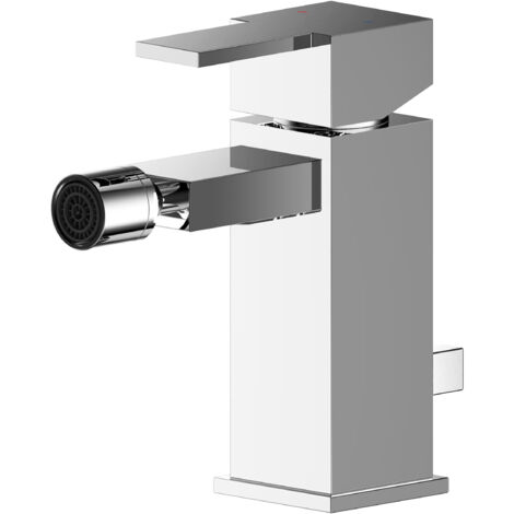 Betley Square Mono Bidet Mixer Tap and Pop Up Waste - Chrome