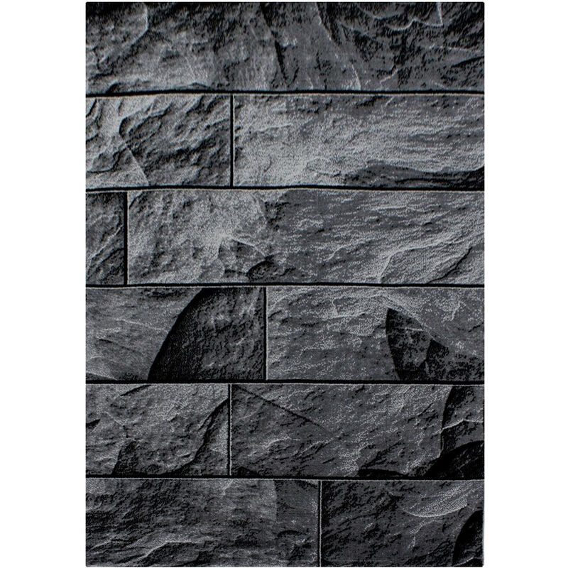 BETON - Tapis effet béton - Noir (200x290cm)