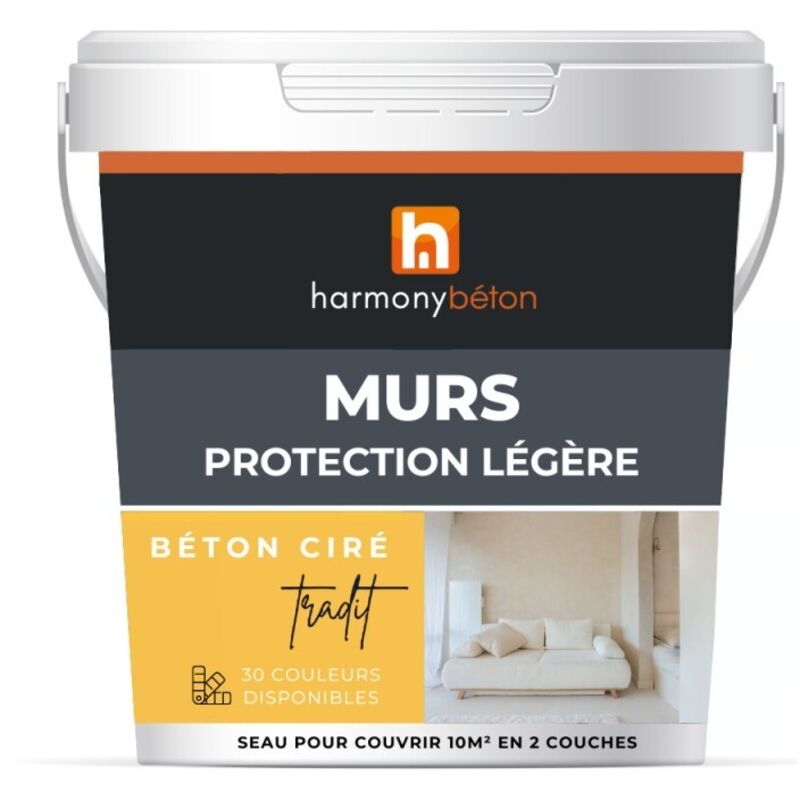 Béton ciré mur - Kit complet protection légère - Béton TRADIT 2 m² Satinée BC30