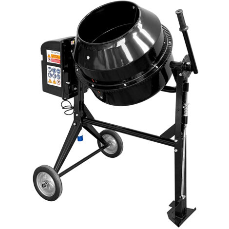 Betoniera elettrica a bicchiere SOGI BEM-120 - capacità 120 L - motore 550 W - per calcestruzzo, malta e intonaco - nera