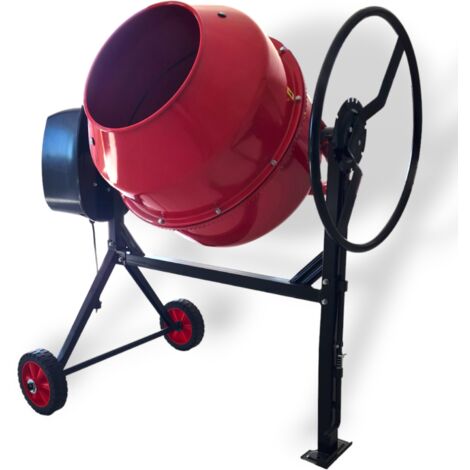 Betoniera elettrica Laterale Monofase 180 litri 800W in acciaio e ghisa