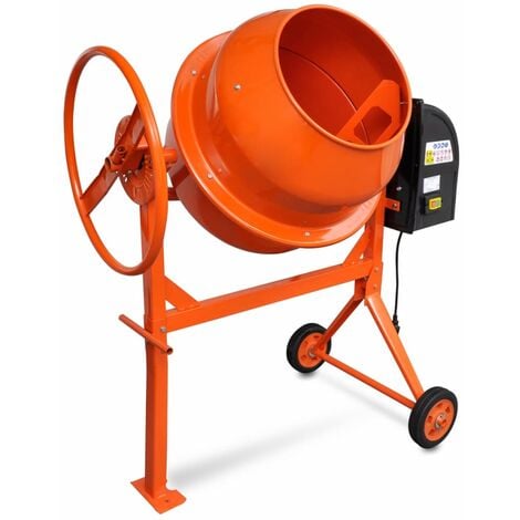 Betonmischer Zementmischmaschine 140 L 650 W Stahl Orange