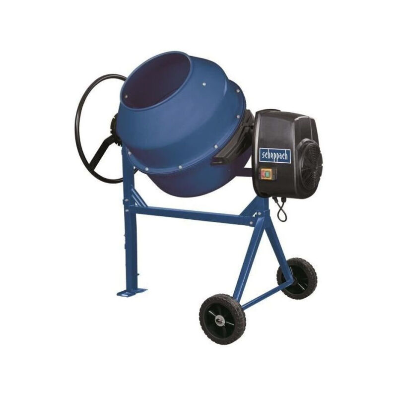 Bétonniere électrique SCHEPPACH MIX160 - 160L - Roues et volant de basculement