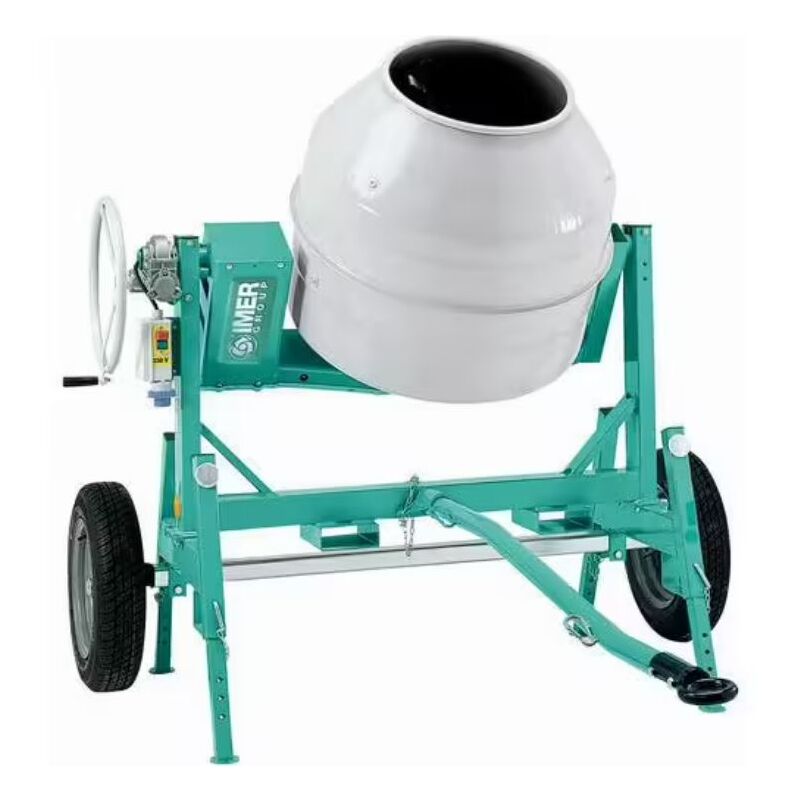 Imer - Bétonnière S350R électrique tractable mono cuve acier 345 litres 01015821