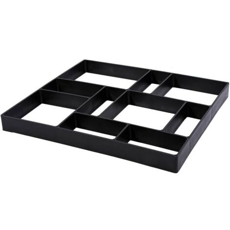 Betonpflasterform für Garten, DIY-Betonform, wiederverwendbare Betonform aus Eisen, Pflasterform, Betonplattenform, Betonwegform für Einfahrt, Terrasse, Patio, Garten, 45 x 40 x 4 cm, Schwarz