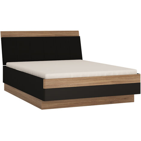 Bett 140cm, Eiche mit schwarz matt, MANAGUA-129