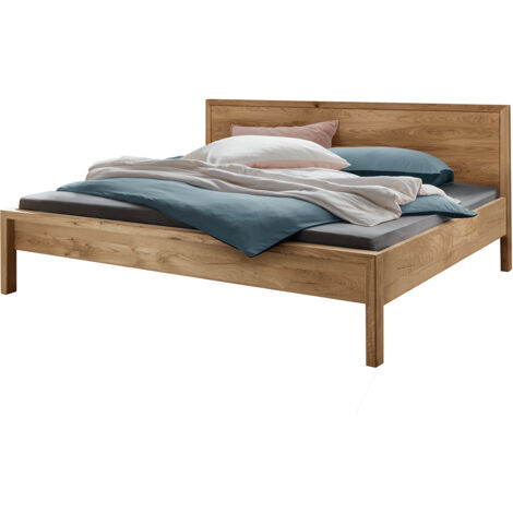 Bett 180x200 cm mit Holzkopfteil, Eiche massiv AVELLINO-137