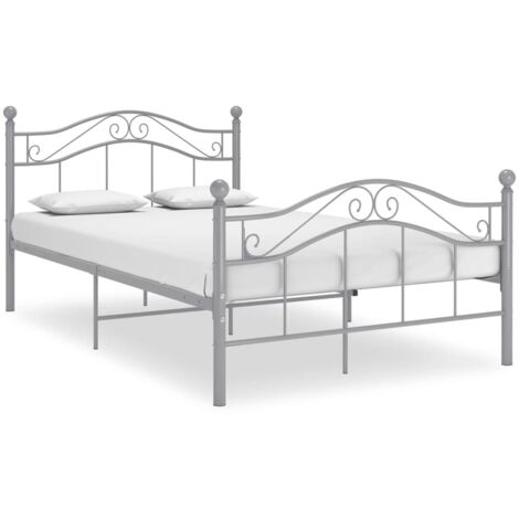 Bett Grau Metall 120x200 cm vidaXL
