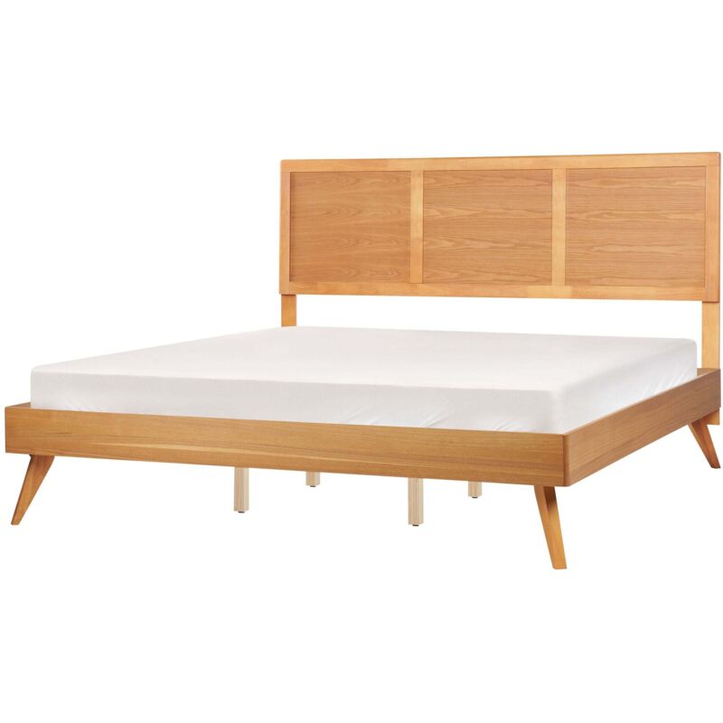 Beliani Bett Mit Lattenrost Istres 180 X 200 Cm Naturfarbene Esche