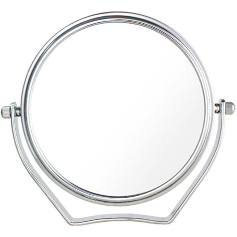 BETT Miroir Maquillage Grossissement x10, 6 inch Compact Miroir Cosmétique sur Pied, chrome, Ø 15,3 cm, 100% et 1000% orient