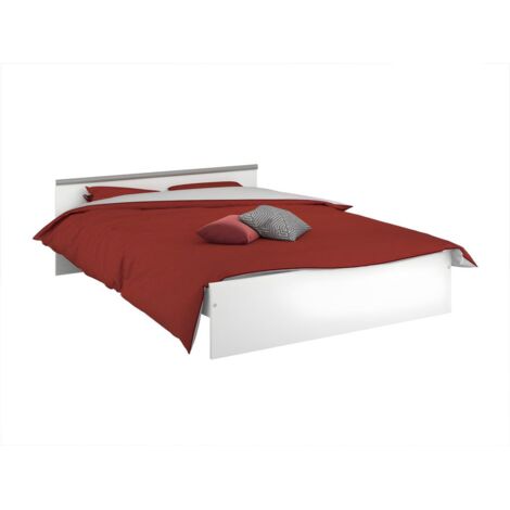 Bett mit 2 Schubladen & 1 Ablage - 140 x 190 cm - Weiß - PABLO