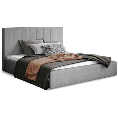 Bett mit Bettkasten 200x200cm Grau