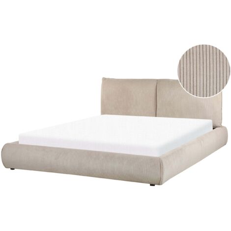 Bett mit Lattenrost Cord VINAY 160 x 200 cm Taupe