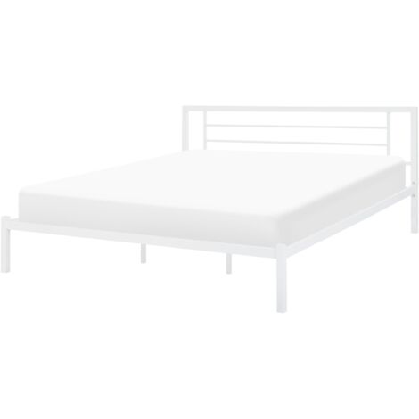 Bett mit Lattenrost Metall CUSSET 180 x 200 cm Weiß