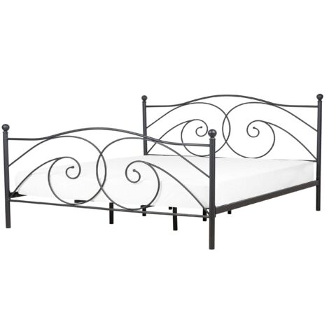 Bett mit Lattenrost Metall DINARD 160 x 200 cm Schwarz
