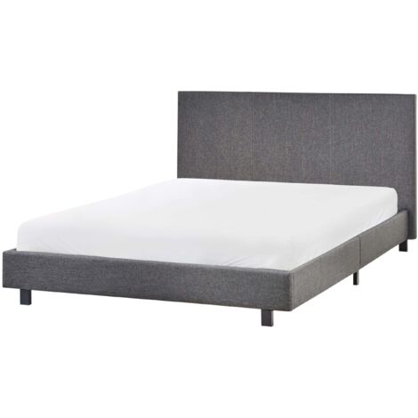 Bett mit Lattenrost Stoff ALBI 140 x 200 cm Grau