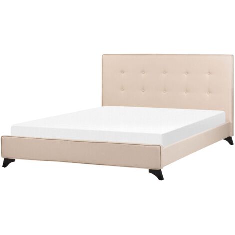 Bett mit Lattenrost Stoff AMBASSADOR 160 x 200 cm Beige