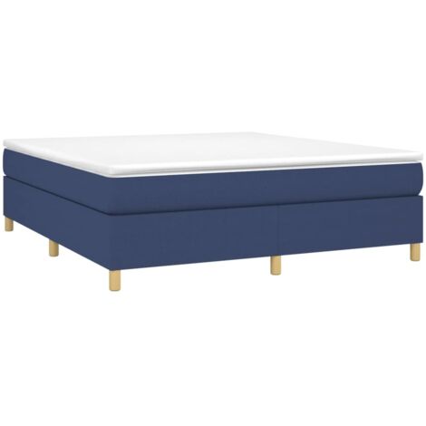 Bett mit Lattenrost und Matratze Blau 160x200 cm Stoff