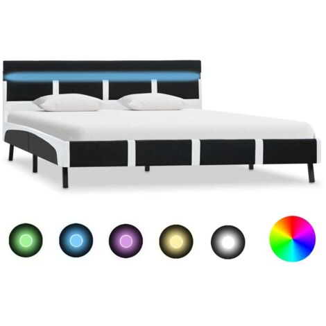 Bett mit LED-Beleuchtung ohne Matratze Schwarz 120x200 cm vidaXL