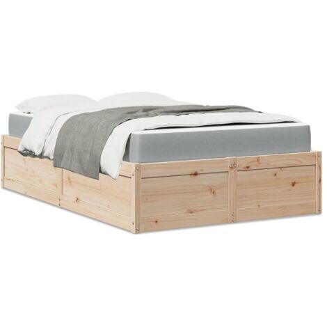 Bett mit Matratze 140x190 cm Massivholz Kiefer vidaXL