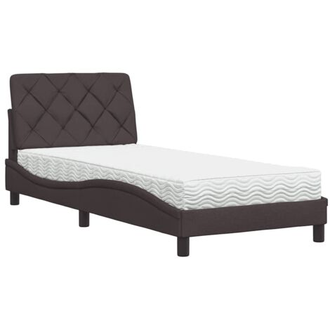 Bett mit Matratze Dunkelbraun 80x200 cm Stoff vidaXL