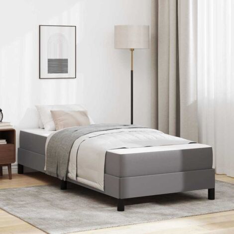 Bett mit Matratze Grau 100 x 200 cm Kunstleder vidaXL