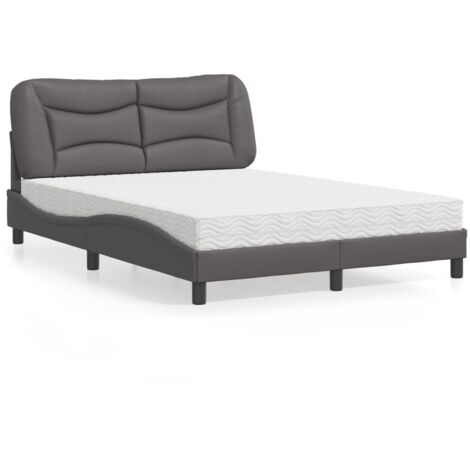 Bett mit Matratze Grau 120x200 cm Kunstleder vidaXL345228