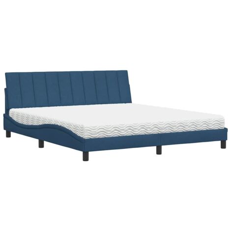 Bett mit Matratze "Hanko" Blau 180x200 cm Stoff vidaXL