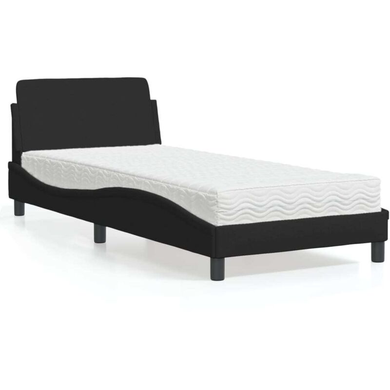 Bett Mit Matratze 'dover' Schwarz 90x200 Cm Stoff Vidaxl