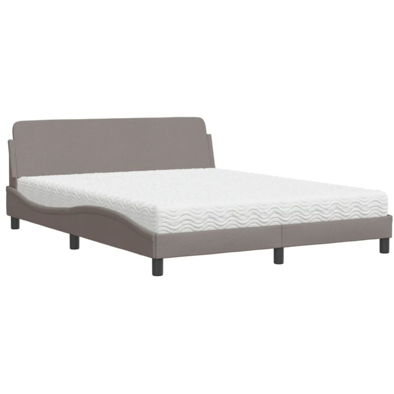 Bett Mit Matratze Taupe 160x200 Cm Stoff Vidaxl404174