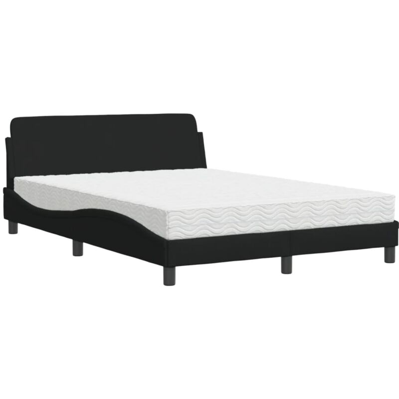 Bett Mit Matratze Schwarz 120x200 Cm Stoff Vidaxl 209139